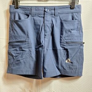 EDDIE BAUER First Ascent Guide Pro Short Sz 2 Blue Hiking Camping Gorpcore EUC!